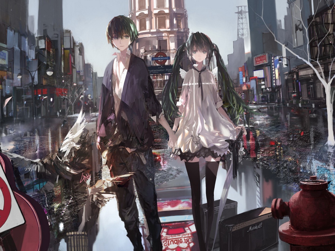 Пара на улице Лондона