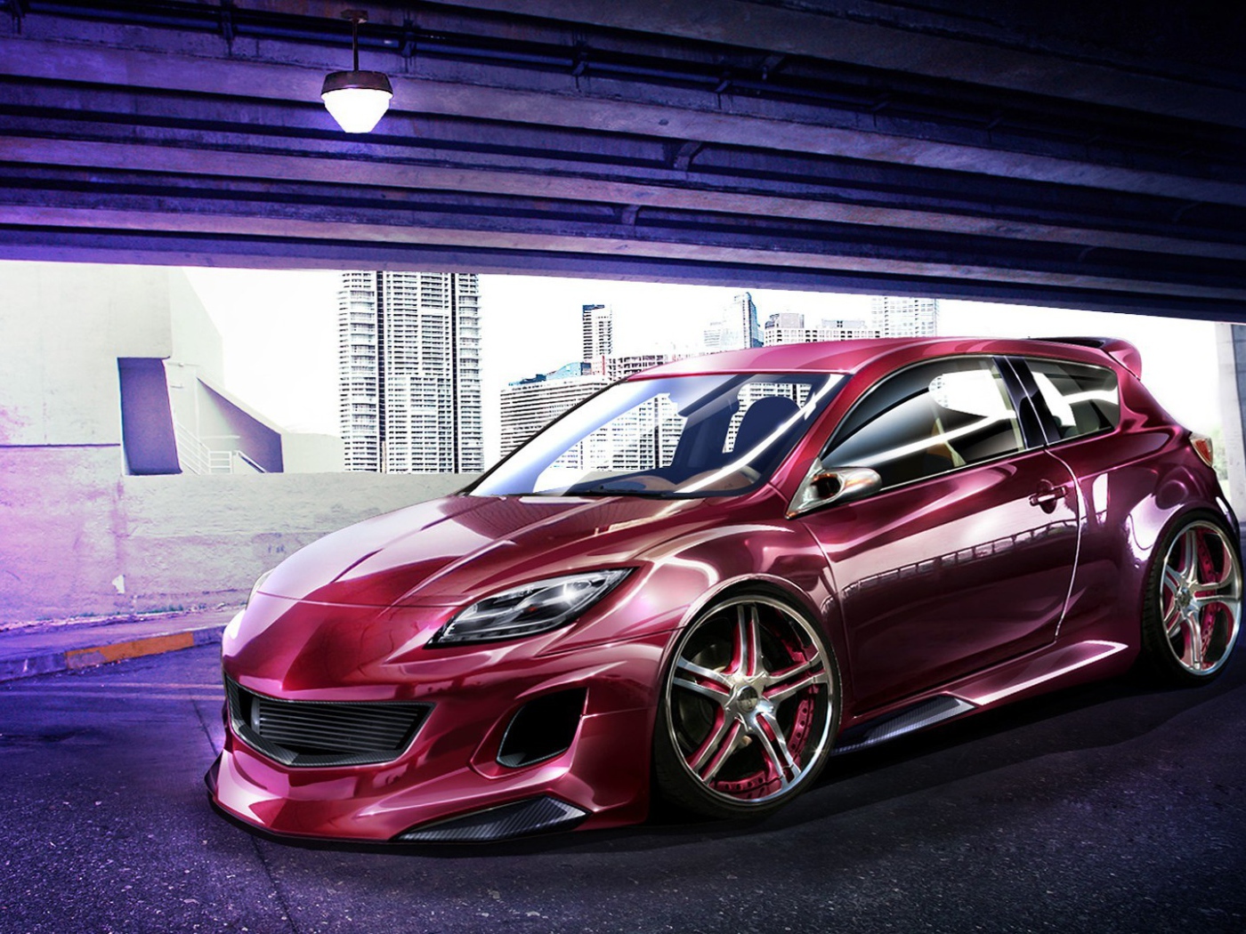 Розовый автомобиль