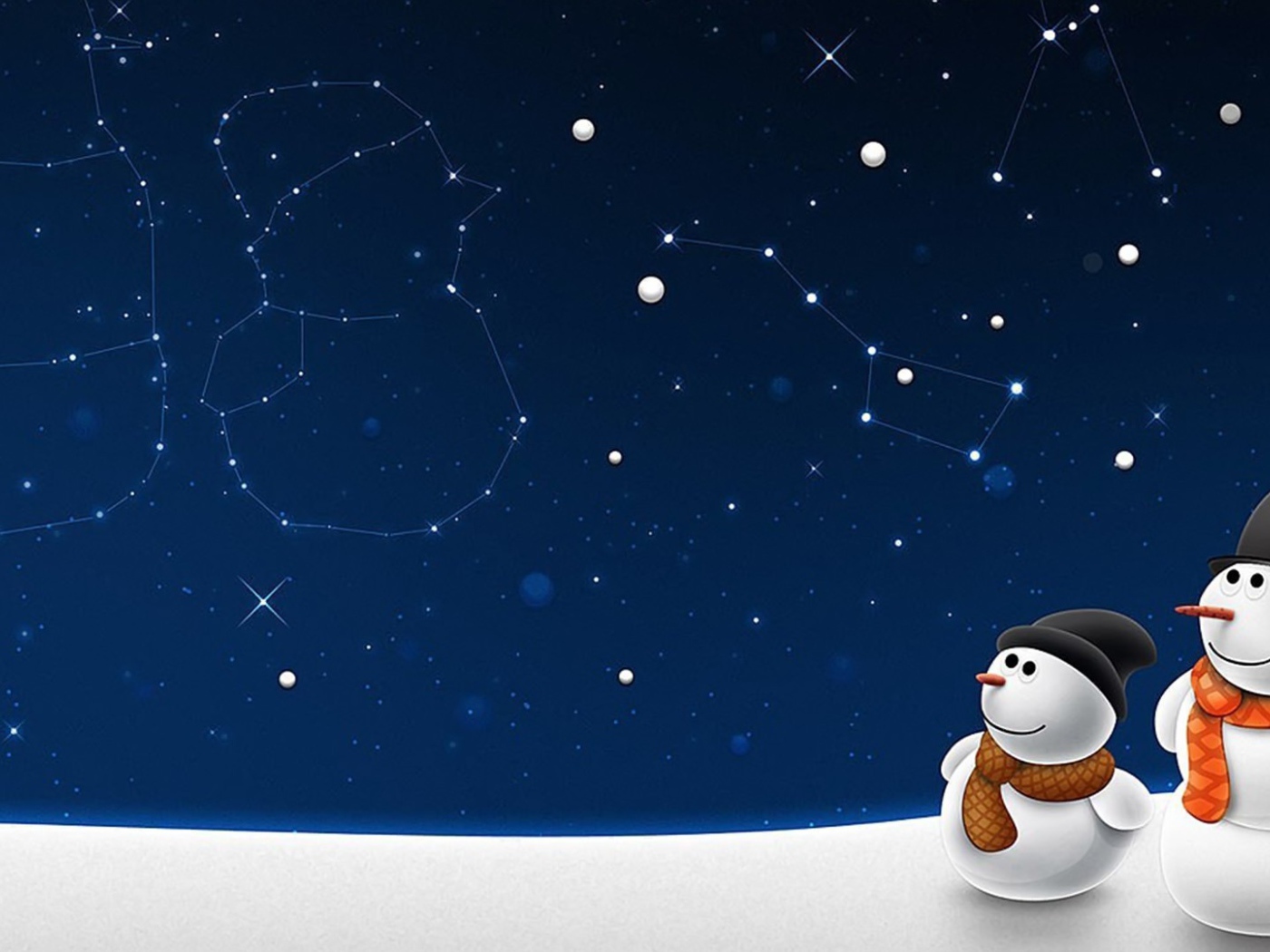 Снеговик и его сын на рождество