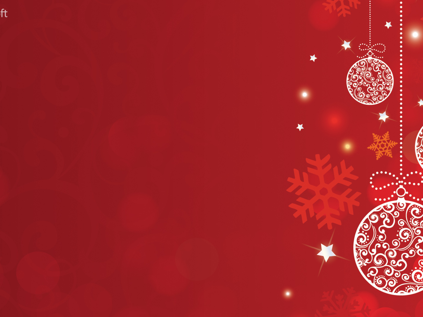 White Christmas decorations on a red background on Christmas