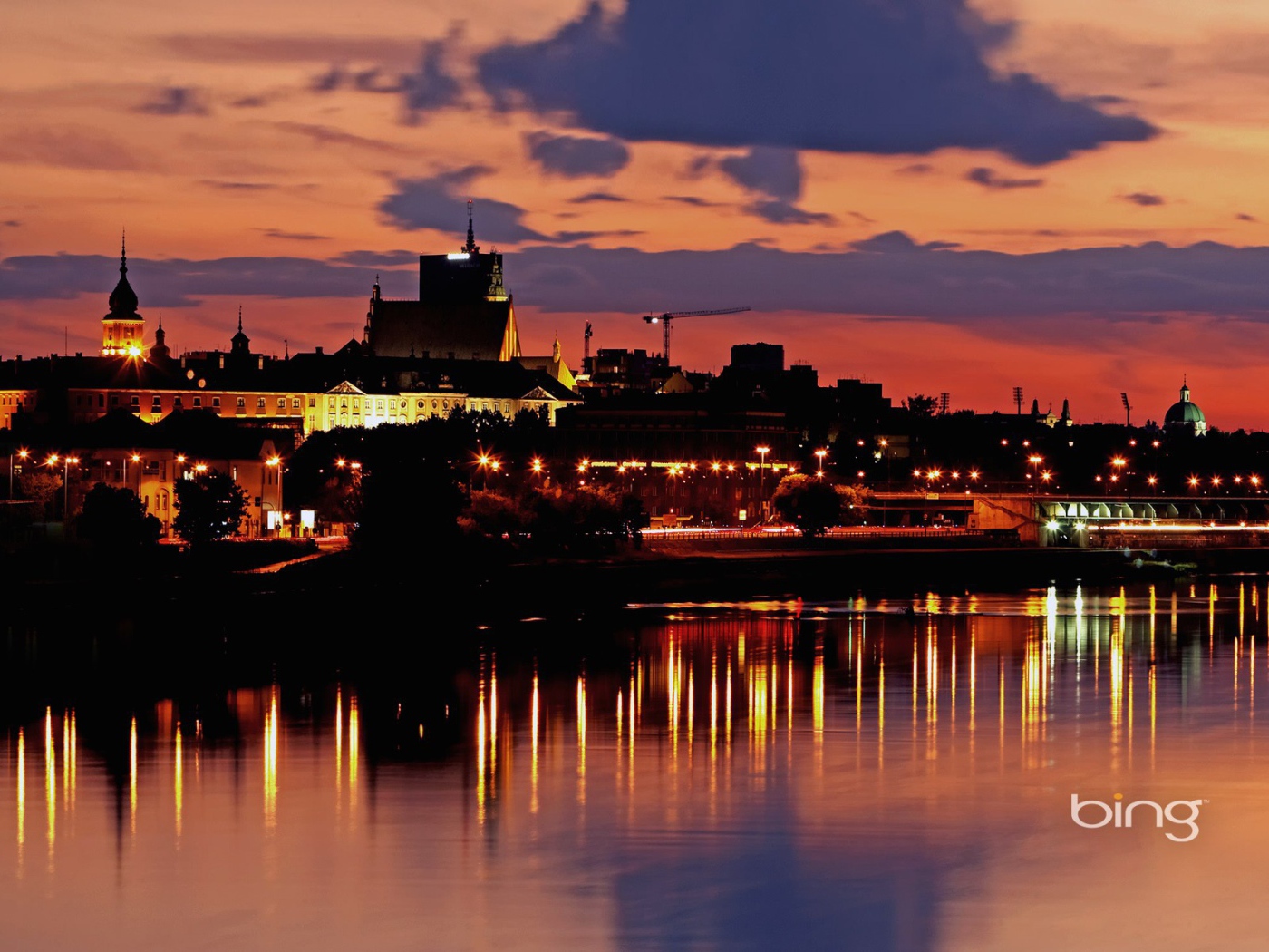 Городской пейзаж с огнями