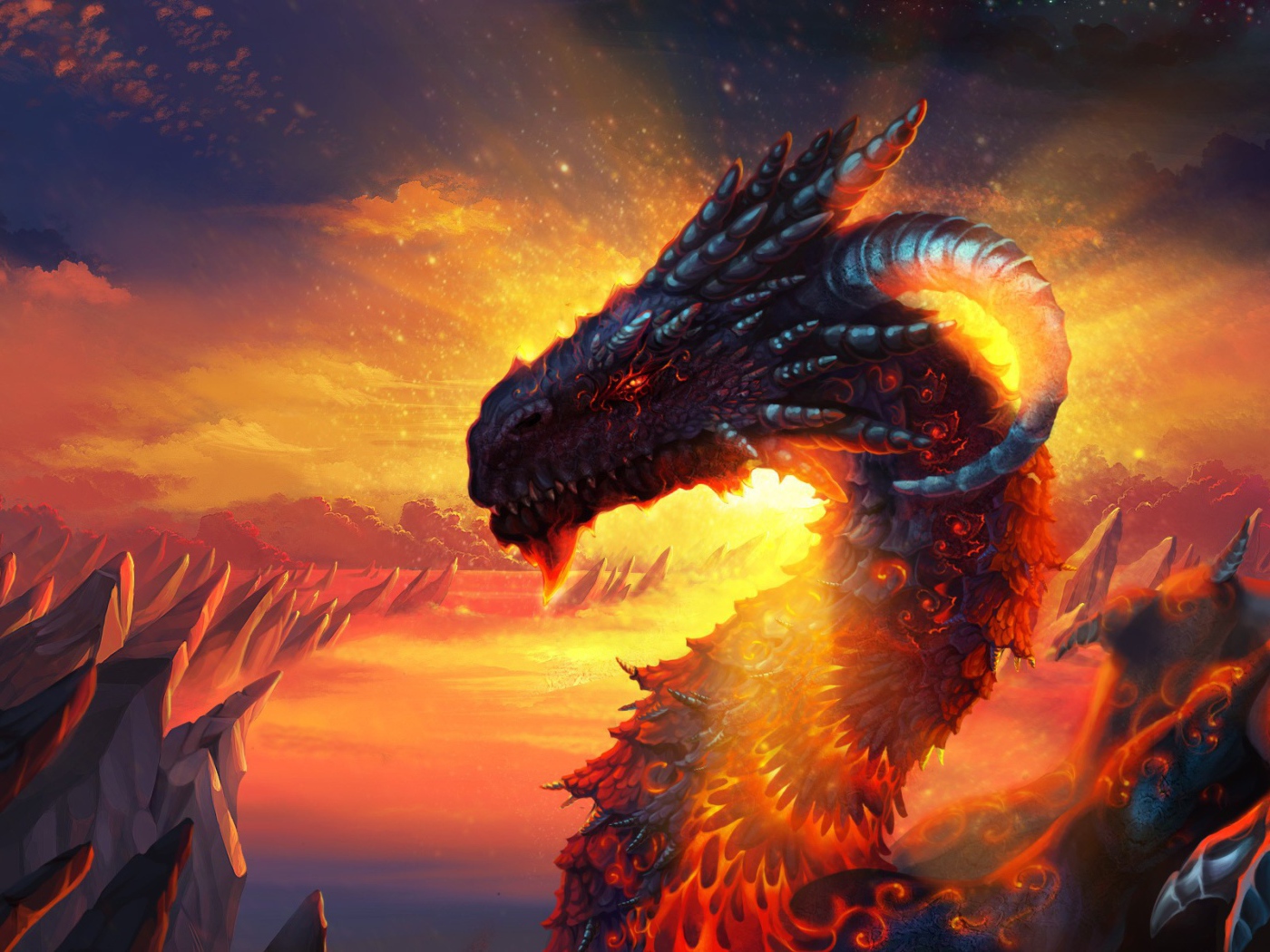 Дракон в лучах солнца