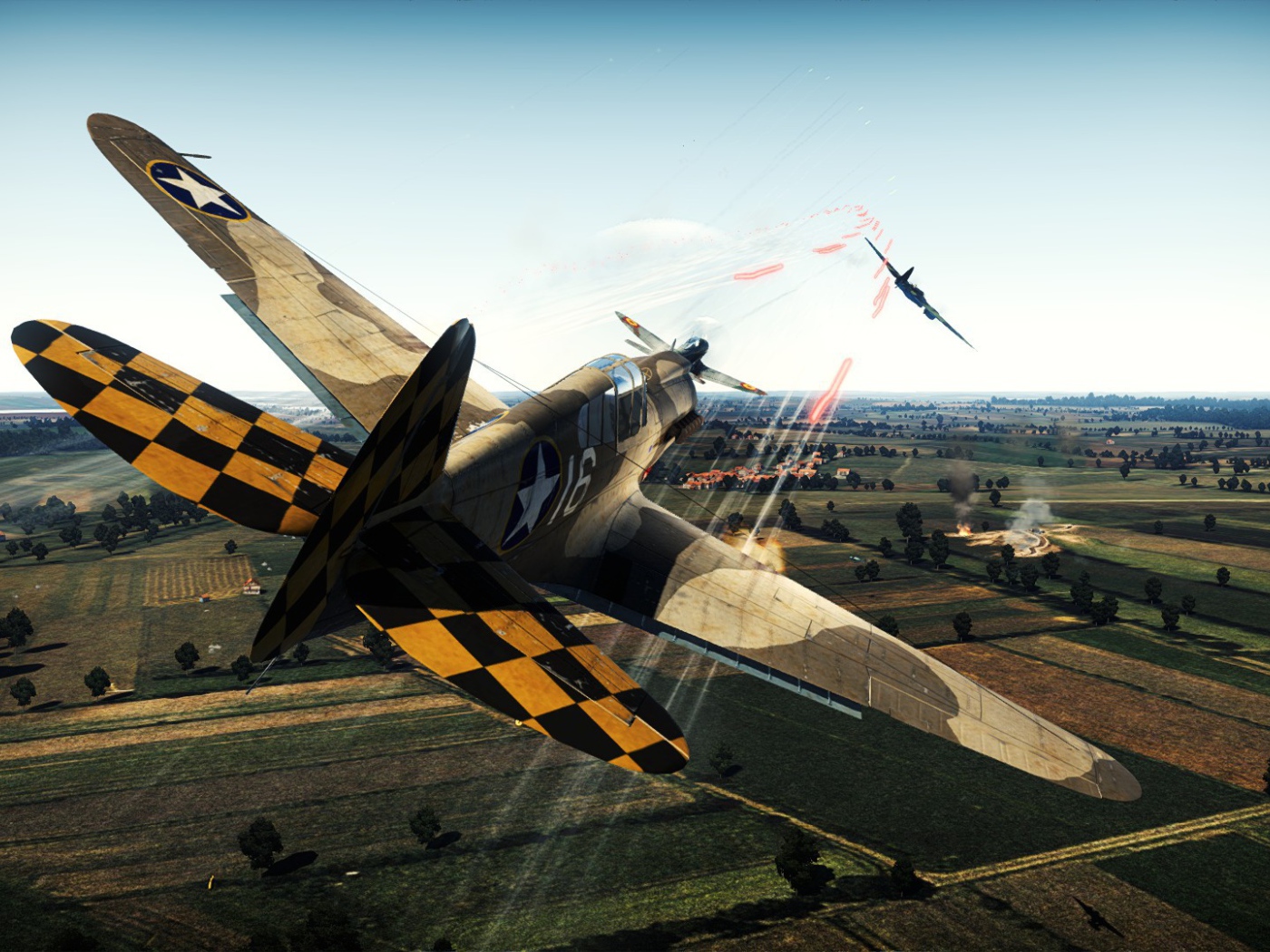 War Thunder american plane in battle