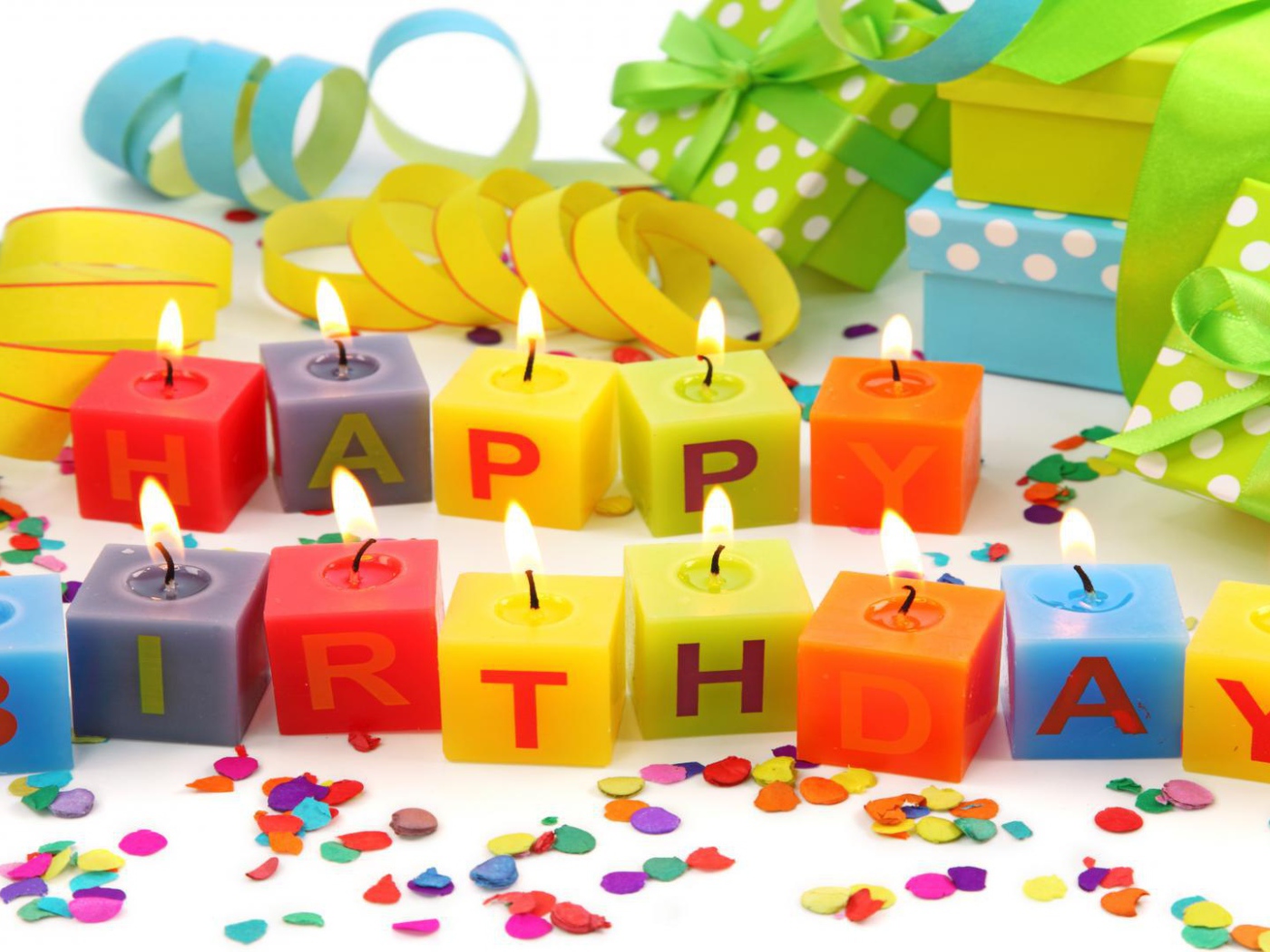 Свечи с поздравлением на день рождения