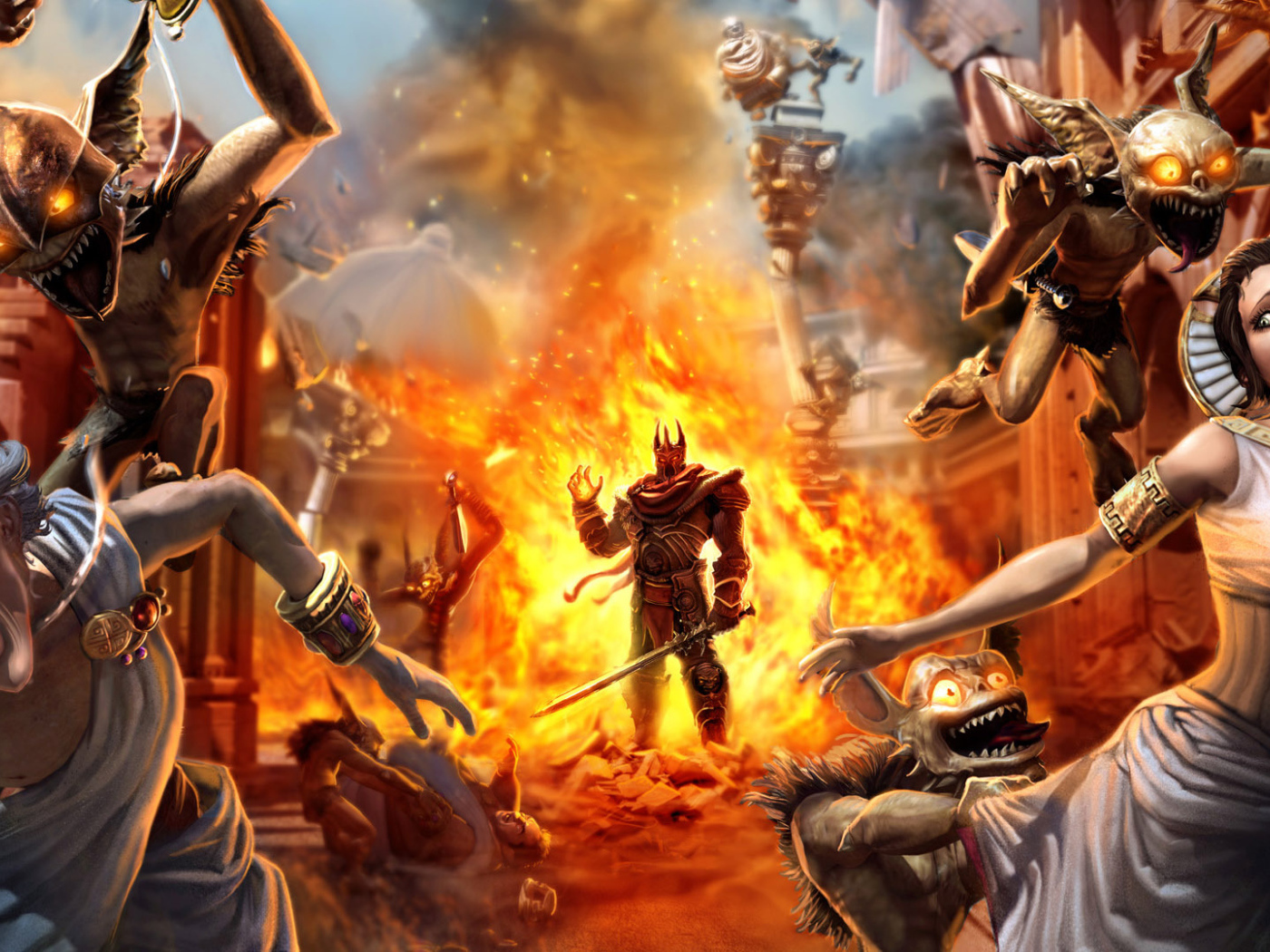 Хэллоуин монстры атакуют людей