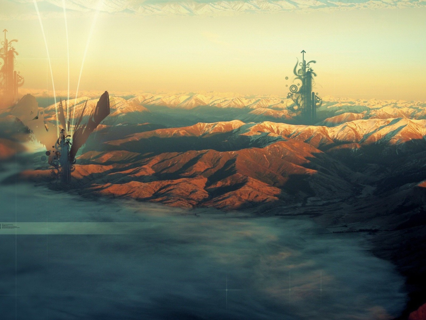 Абстрактные рисунки в горах