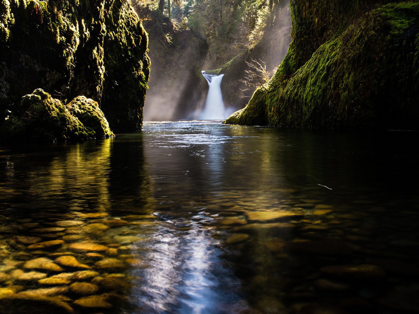 Водопад во мху