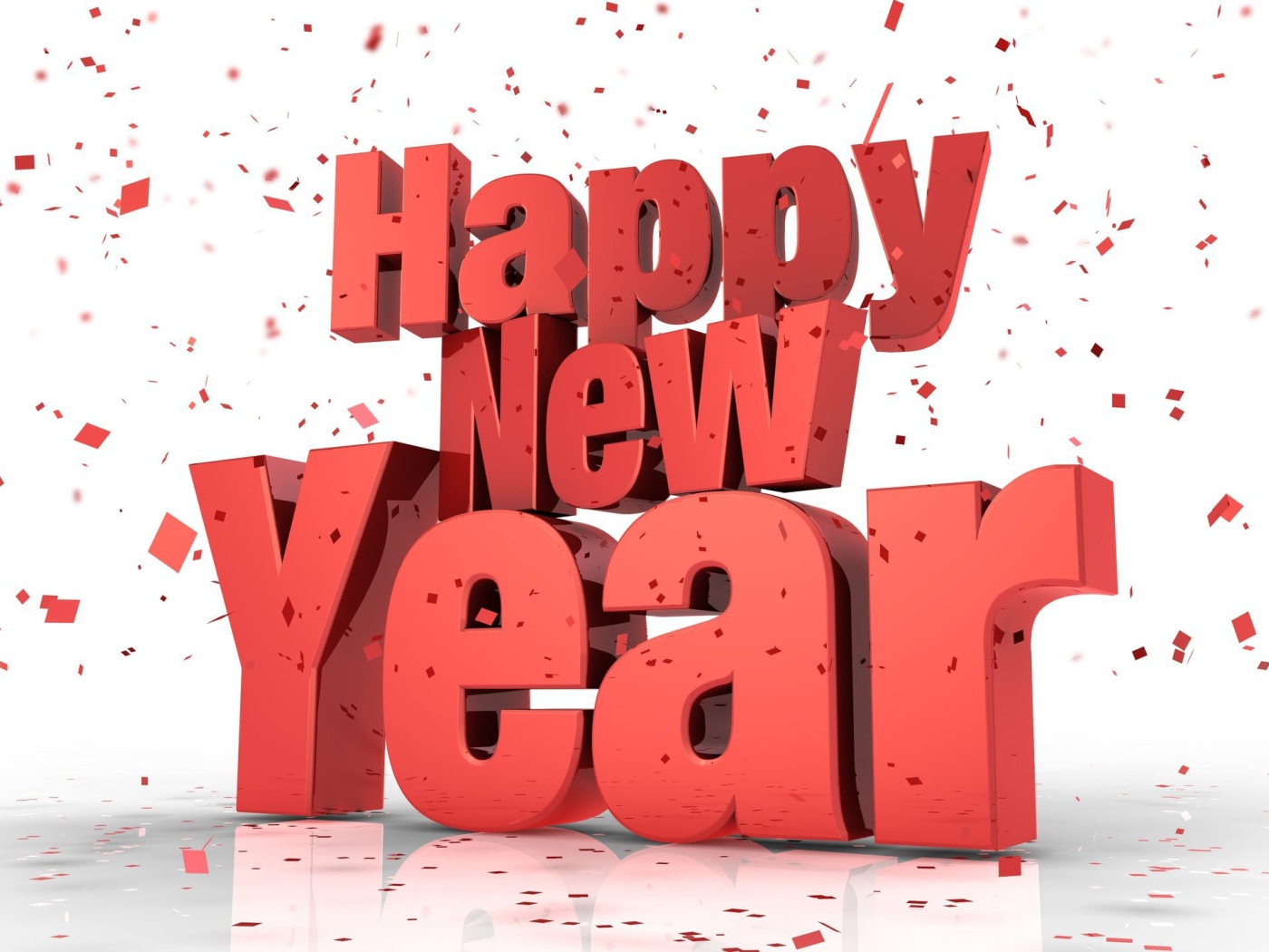 Счастливого Нового Года, красные объёмные буквы