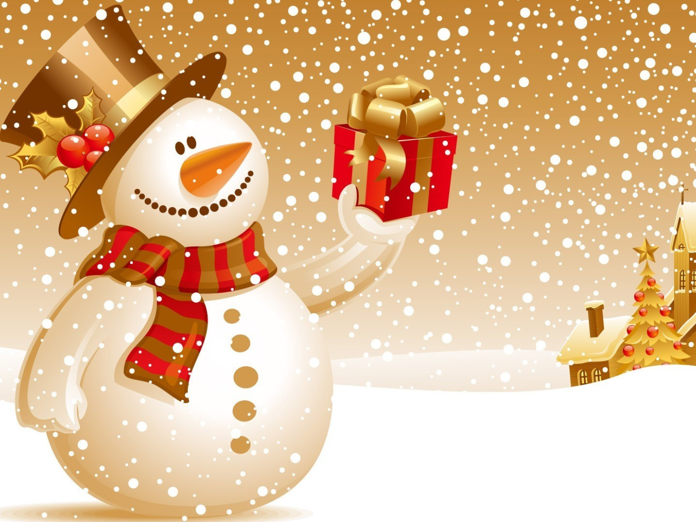 Снеговик с подарком