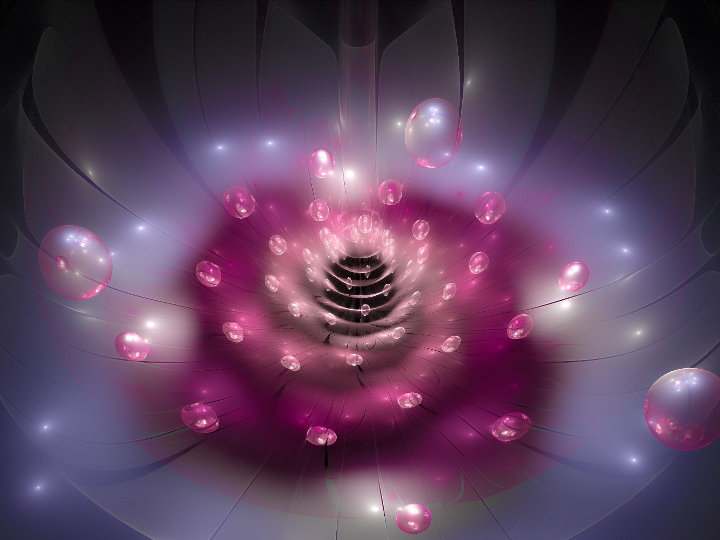 Абстрактный цветок с каплями