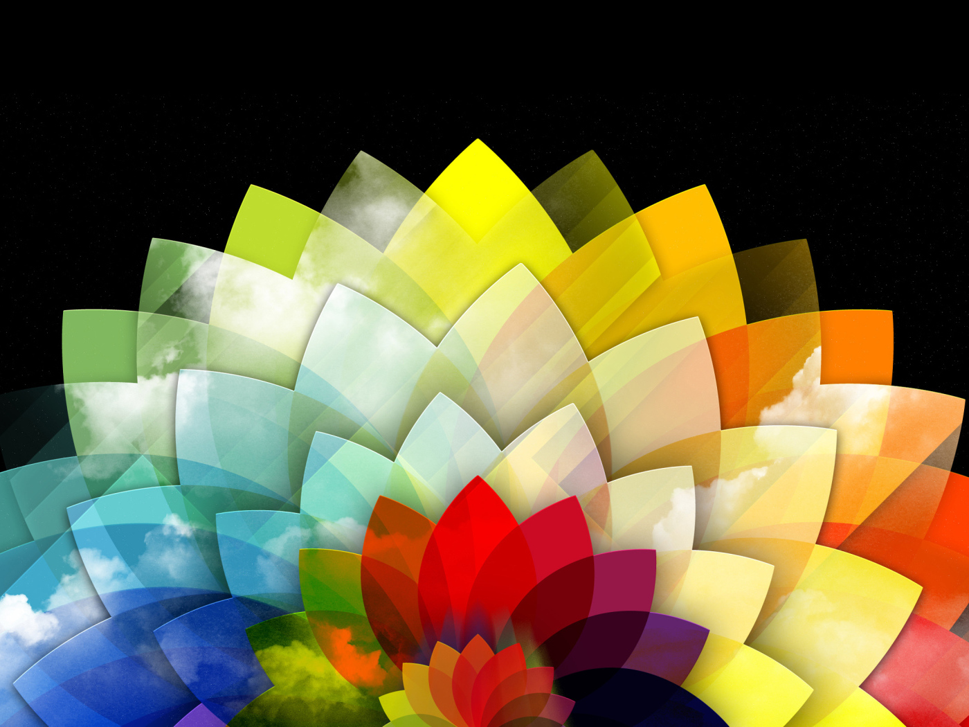 Абстракция из разноцветных лепестков