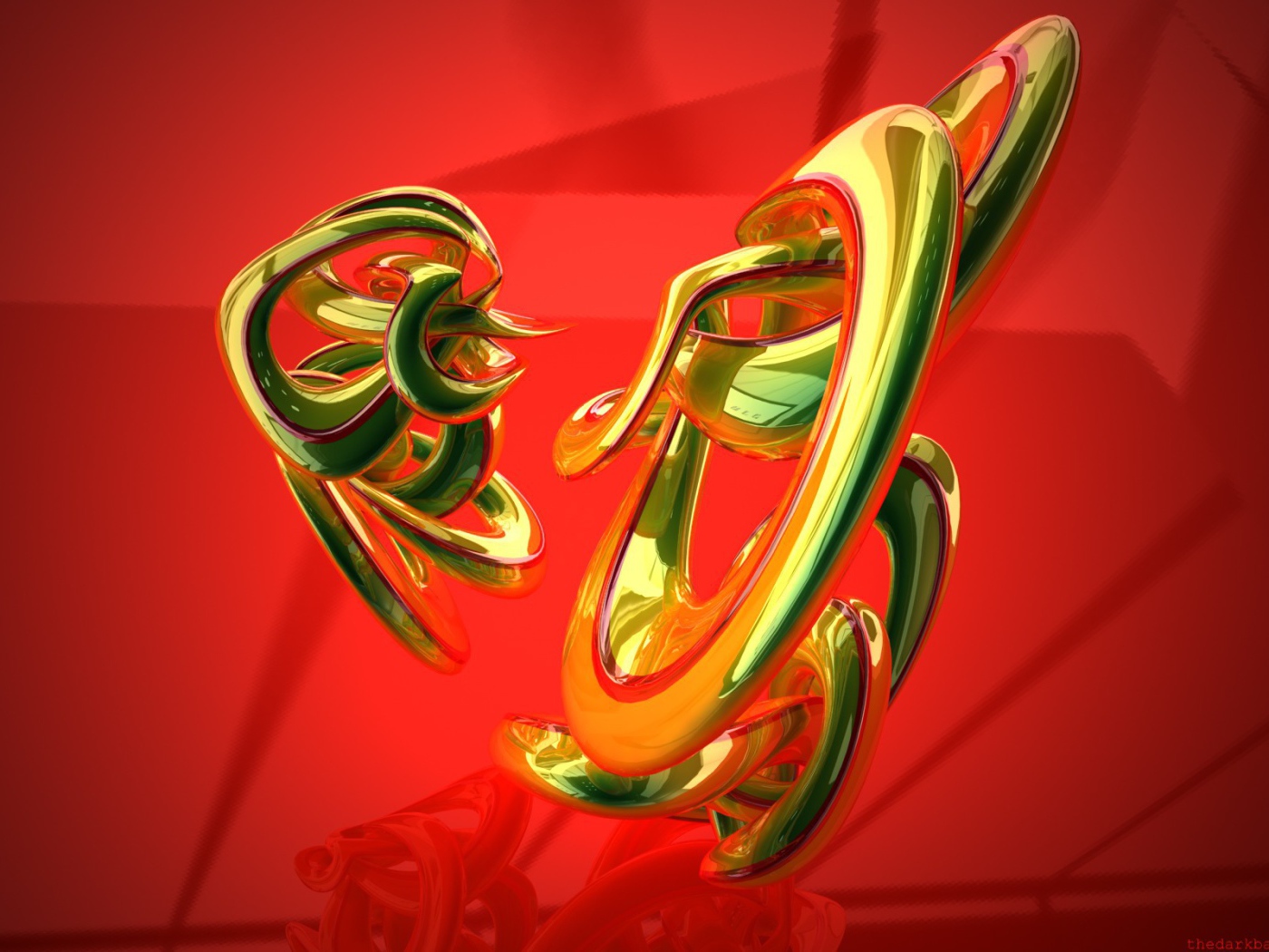 Блеск золота на красном фоне