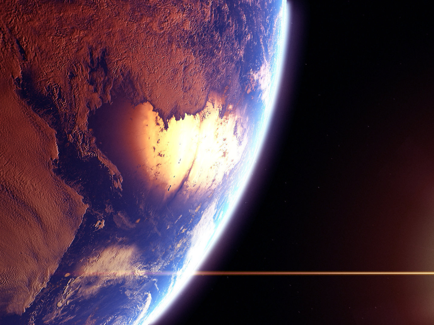 Отражение солнца от океана