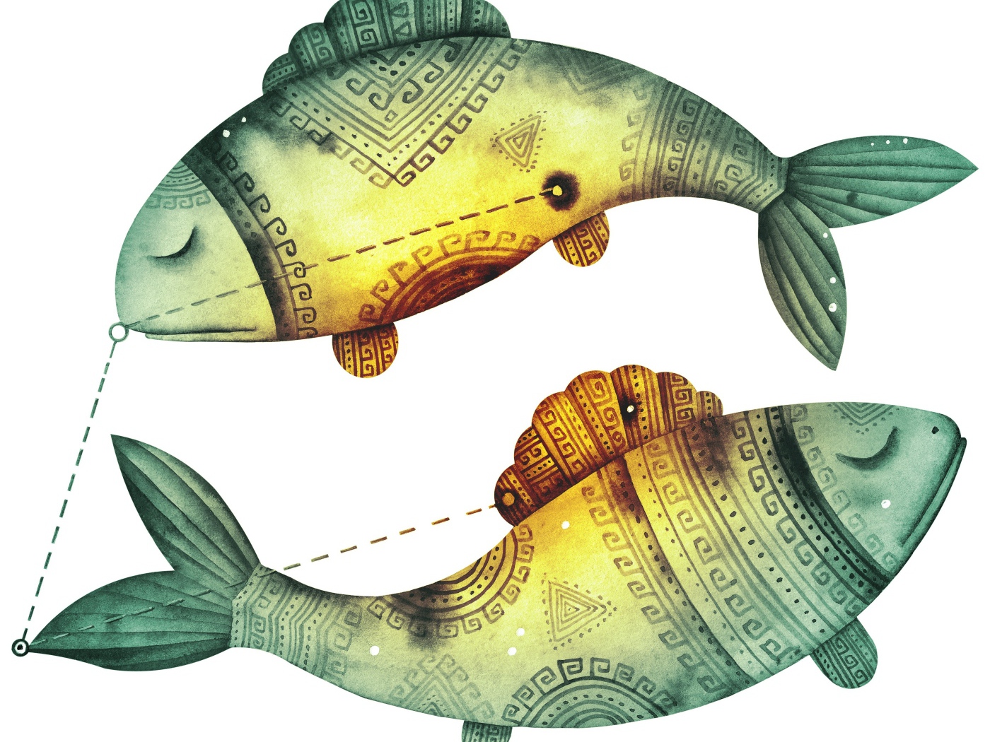 Рисунок знака зодиака рыбы