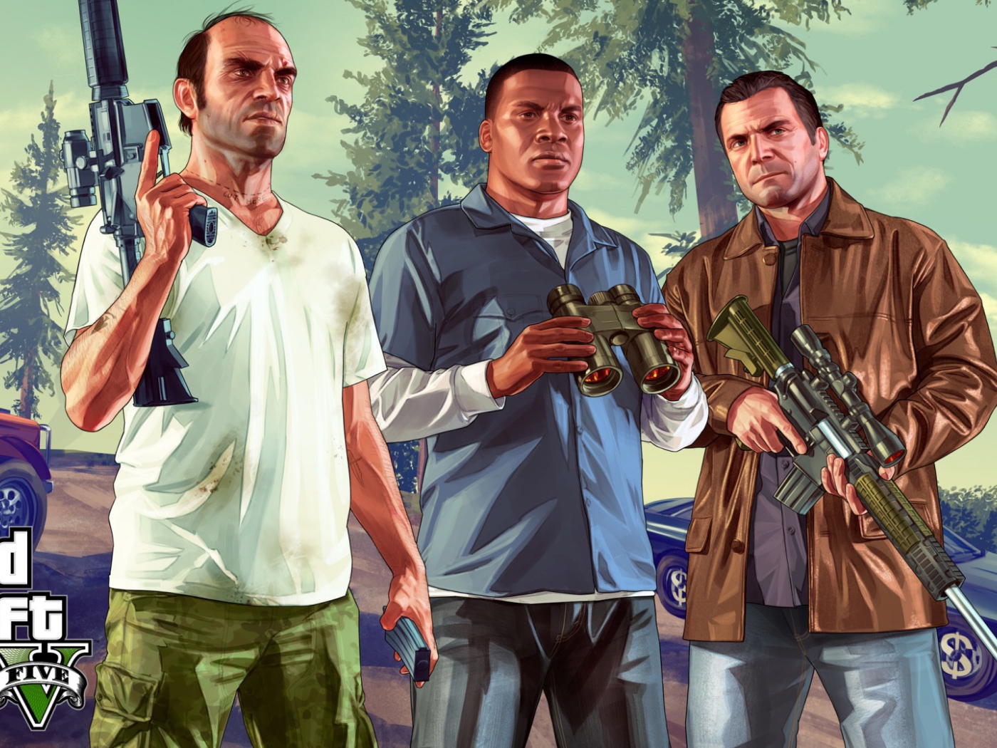 Grand Theft Auto V главные герои HD