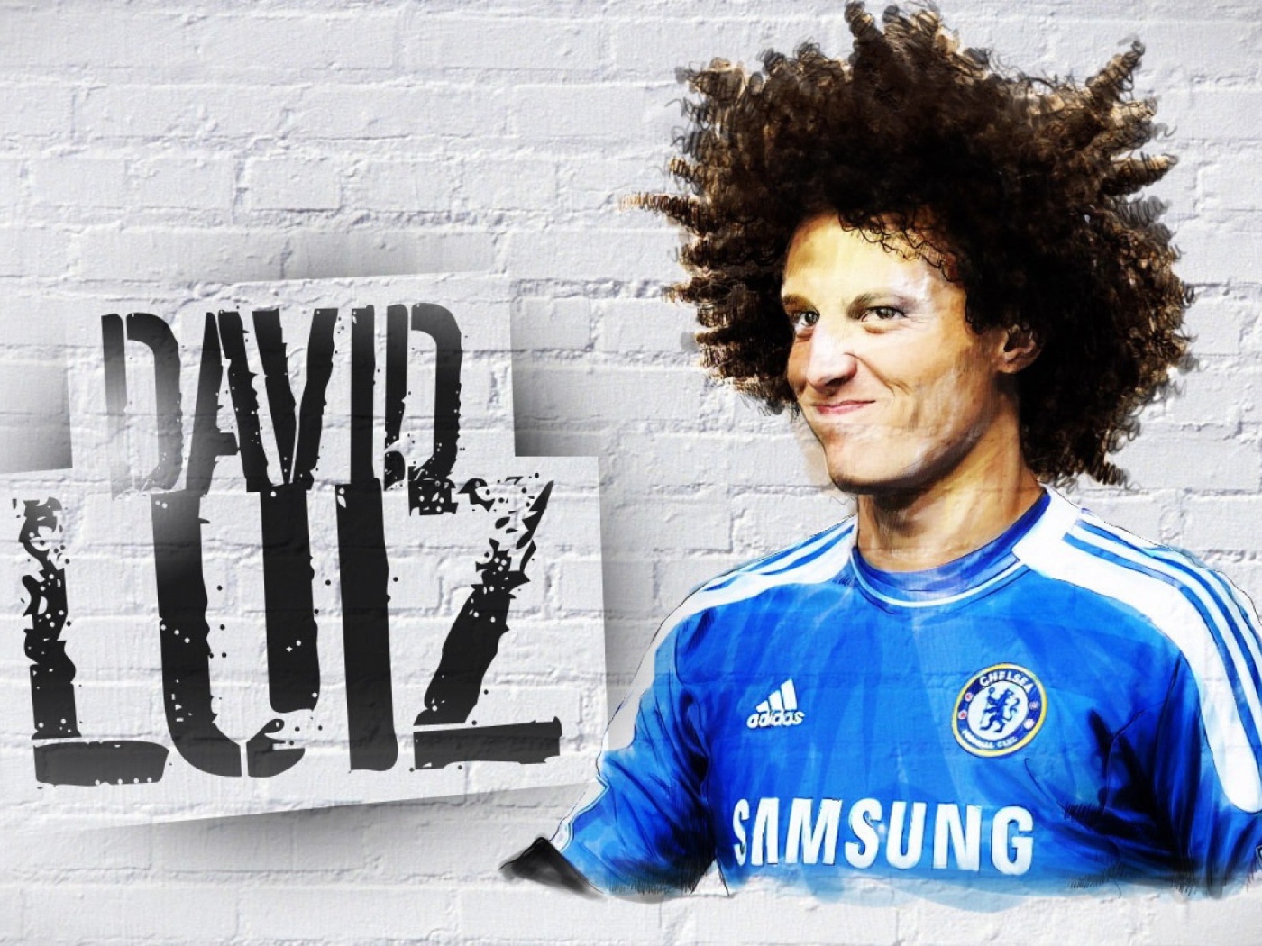  Лучший игрок Челси Давид Луис в афро стиле