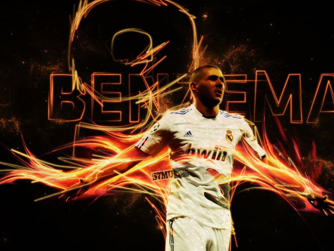Футболист Реал Мадрида Карим Бензема в огне