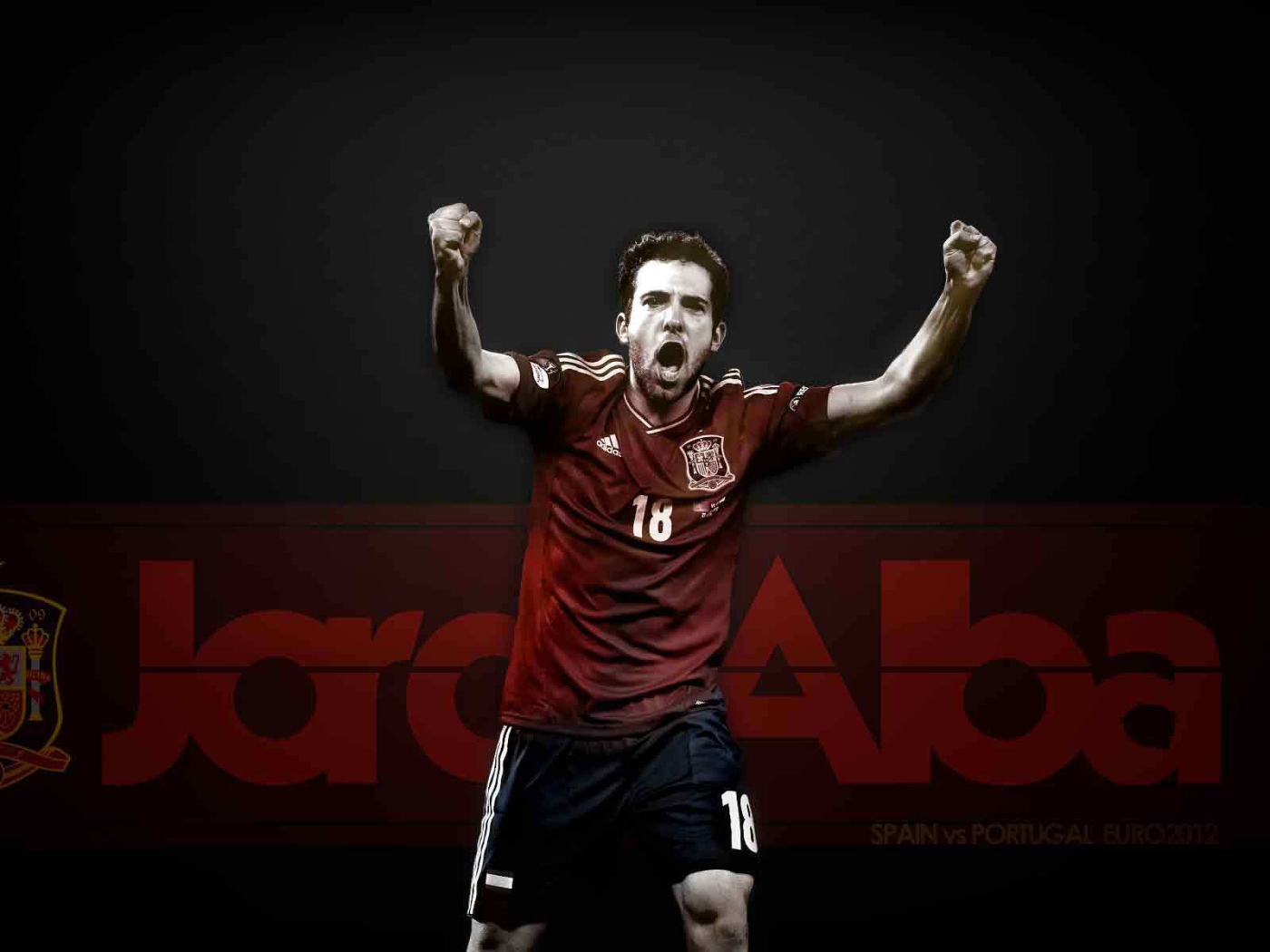  Игрок Барселоны Хорди Альба на черном фоне