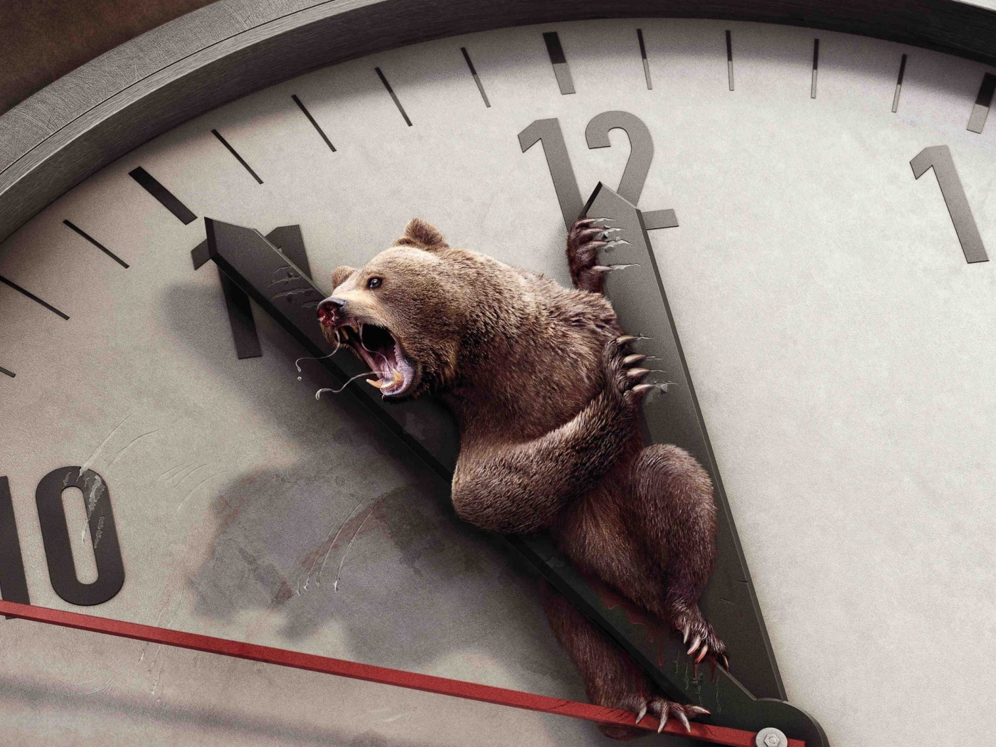 Медведь на стрелках часов