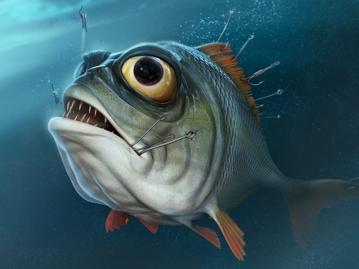 Рыба с крючками во рту