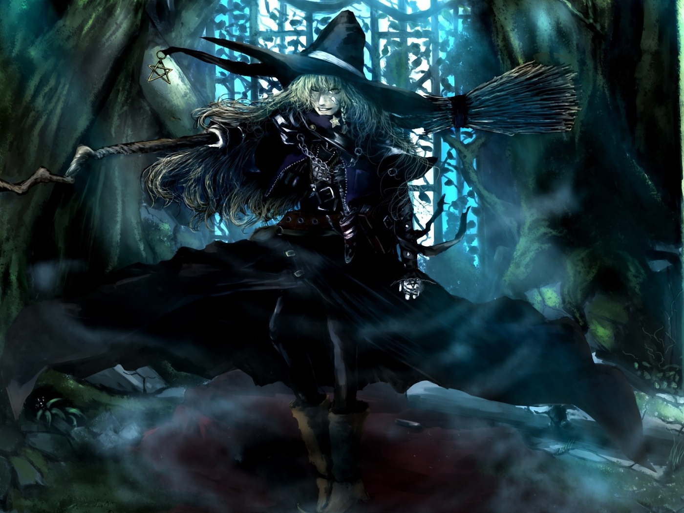 Ведьма с метлой