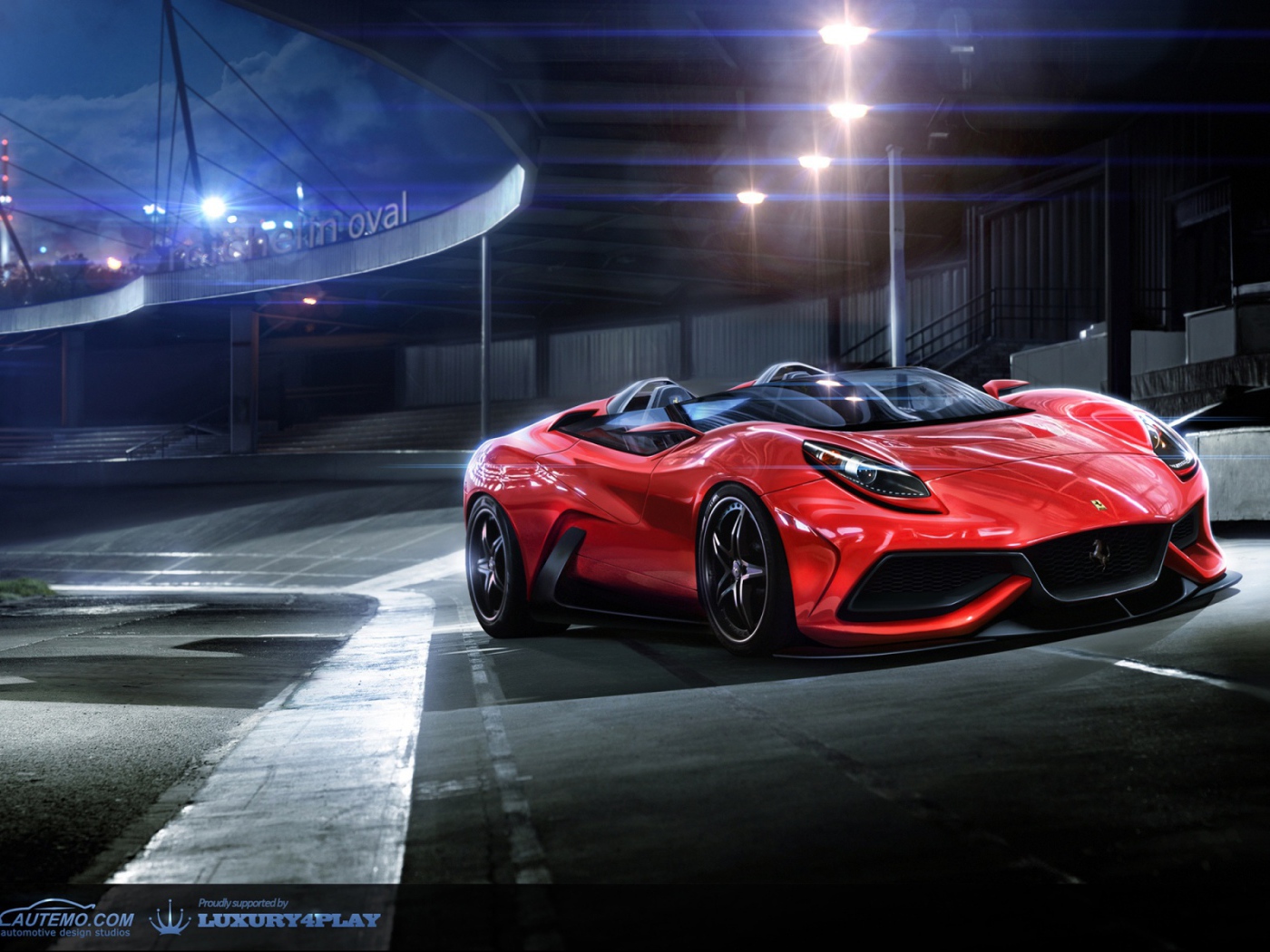 Красный Ferrari f12