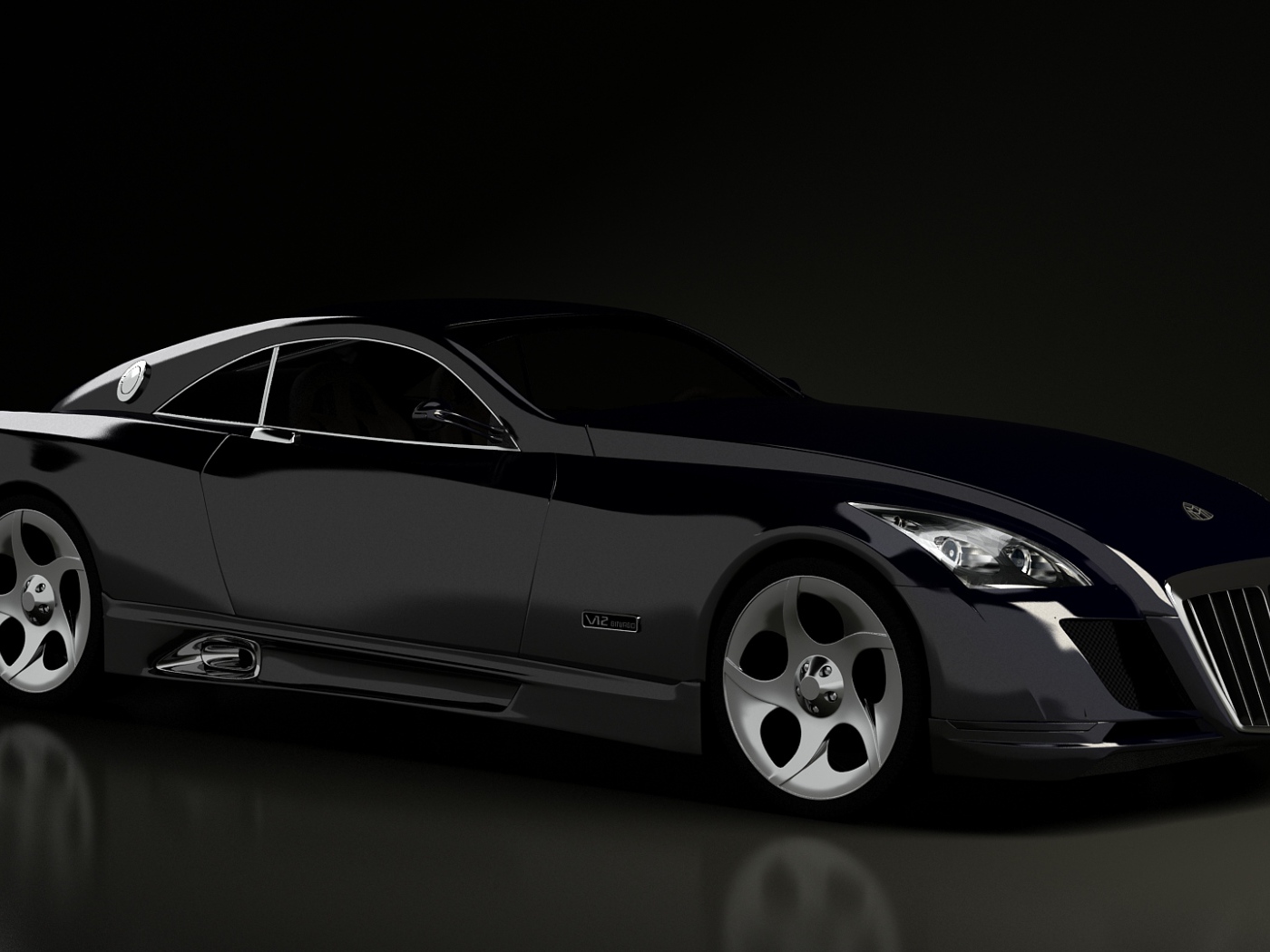 Автомобиль Maybach  Exelero на дороге