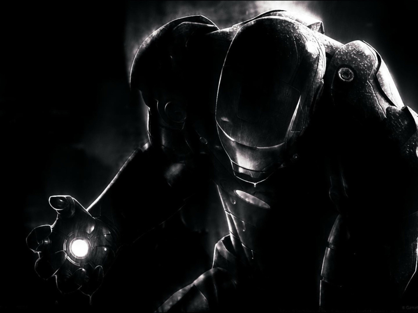 Черные обои с железным человеком