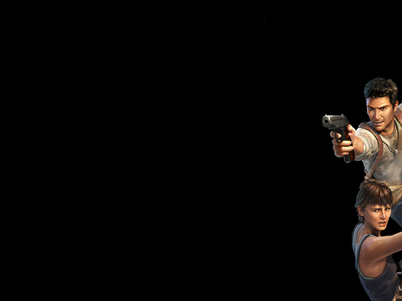 Герои фильма на черных обоях