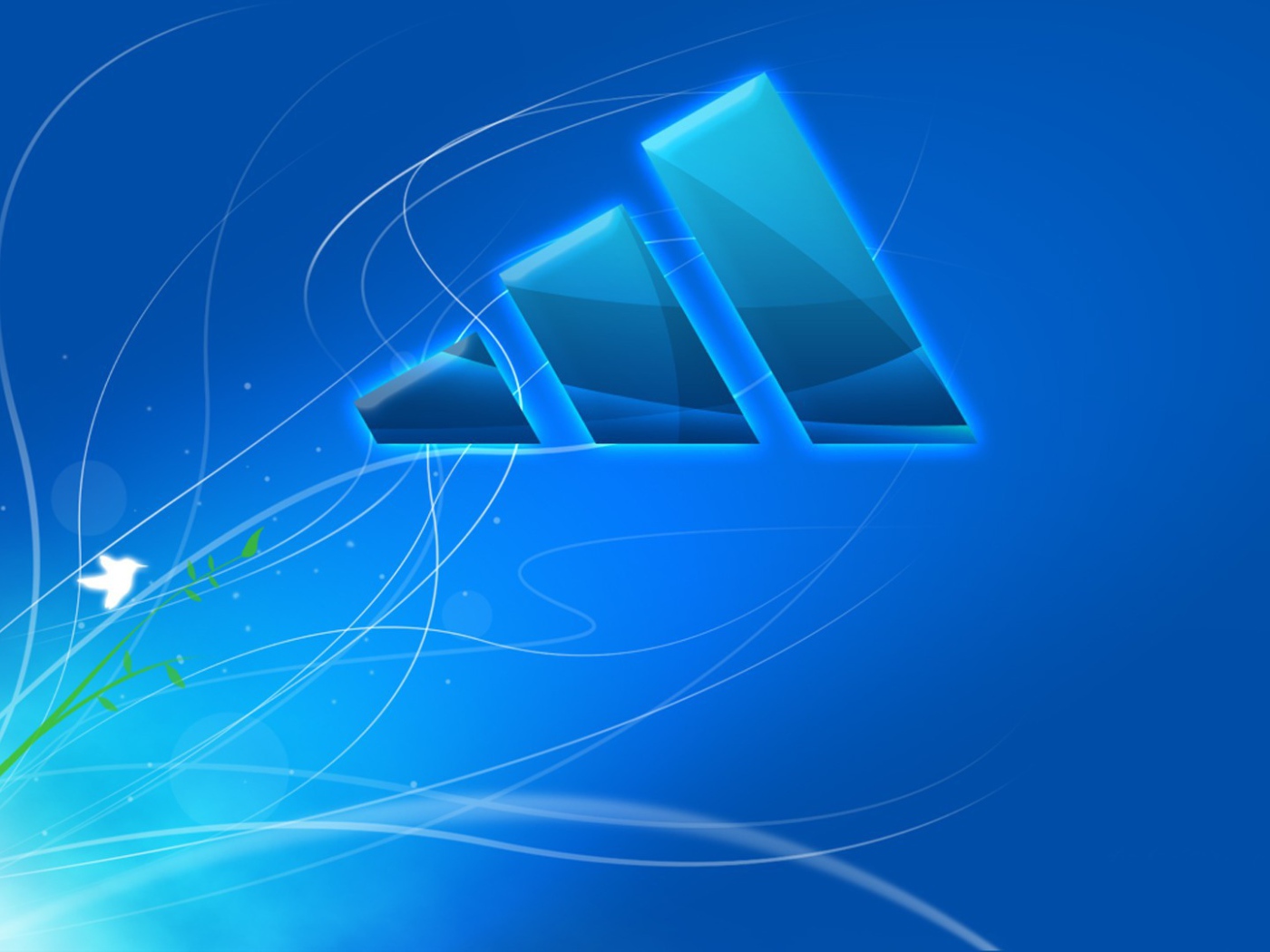 Голубой логотип Адидас