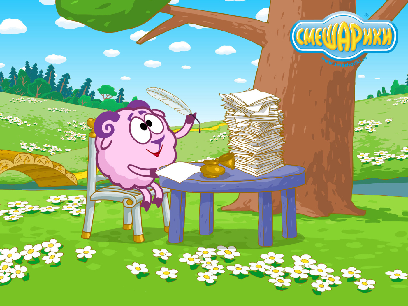 Бараш сочиняет стихи в мультфильме Смешарики