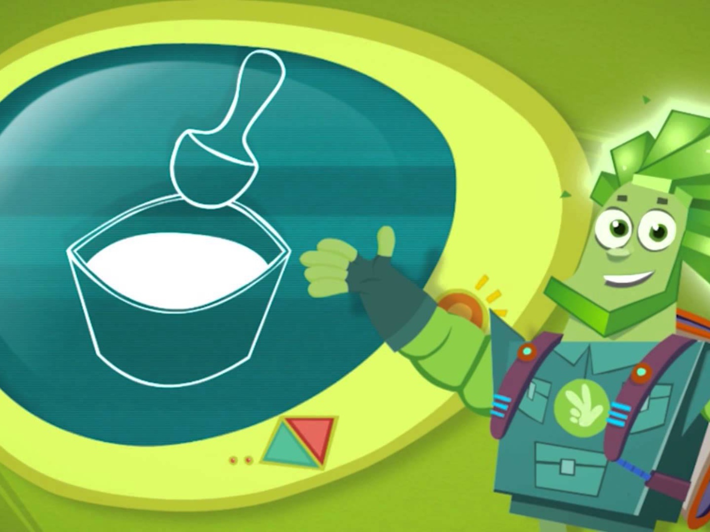 Фиксик показывает на рисунок