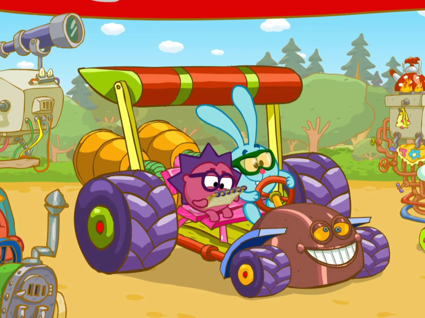 Гонки в мультфильме Смешарики