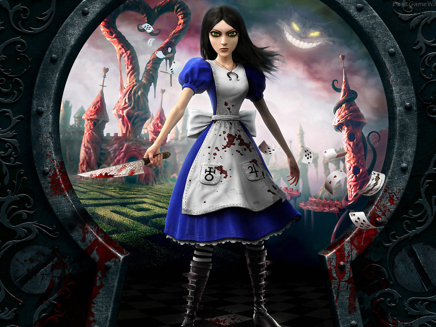Другие варианты алиса. Алиса маднес ретурн игра. Алиса в стране чудес и Алиса в стране кошмаров.