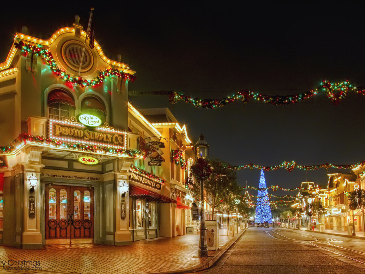 Украшенный город на Рождество