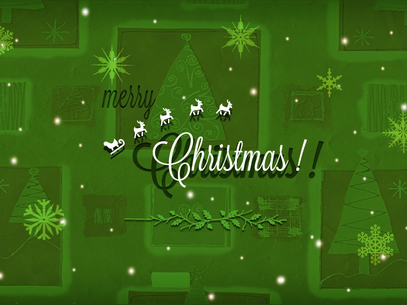 Поздравление с Рождеством на зеленом фоне