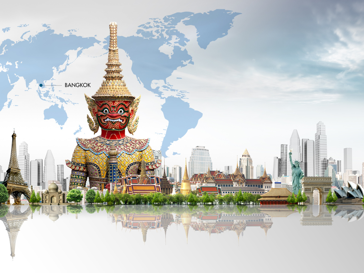 Город Бангкок на карте мира