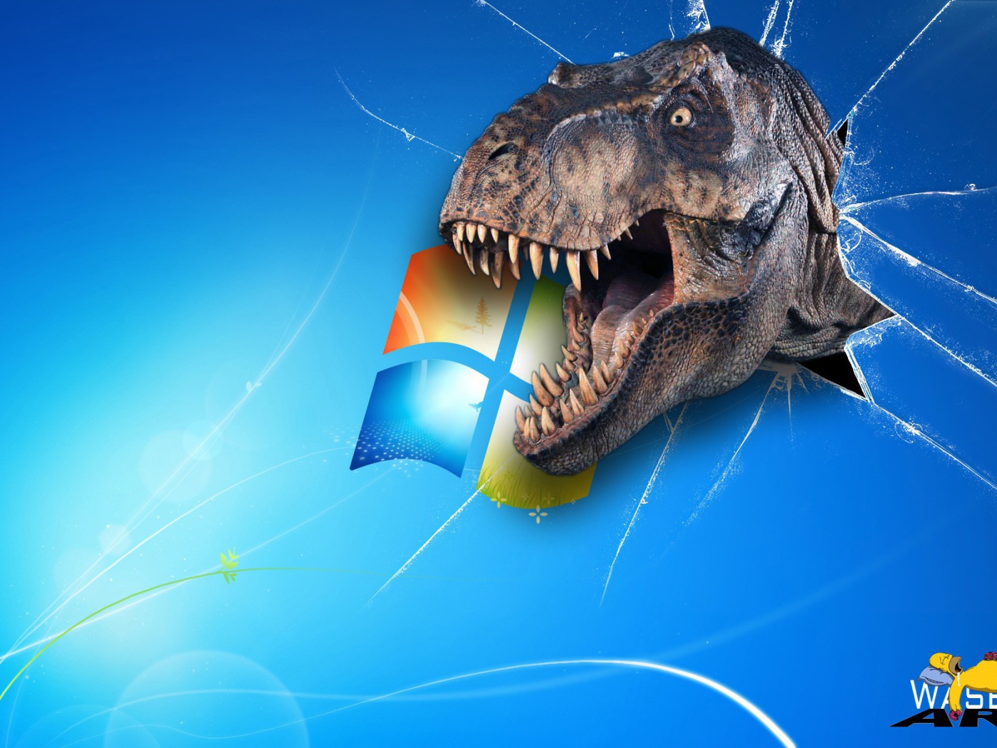 Windows с динозавром