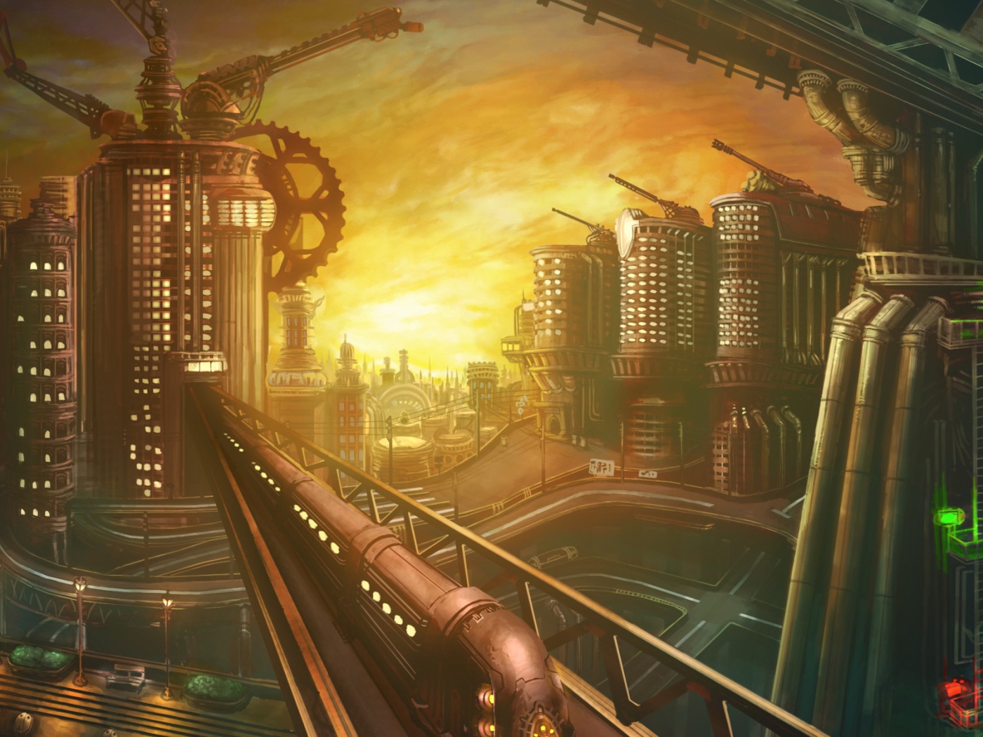 Мрачный город стимпанк