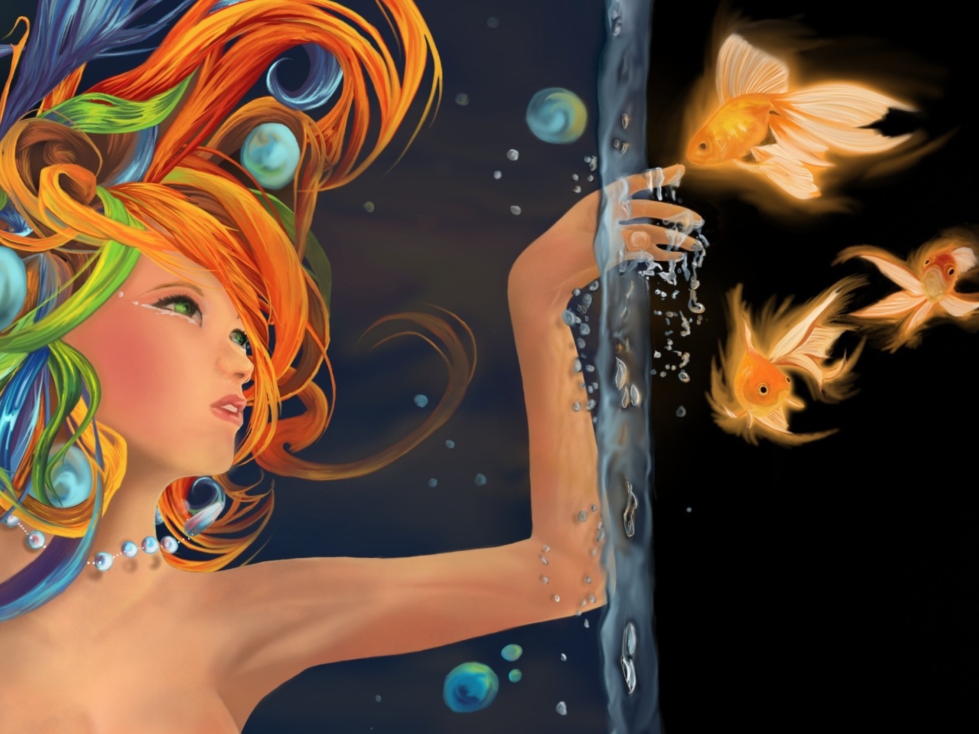 Русалка в аквариуме