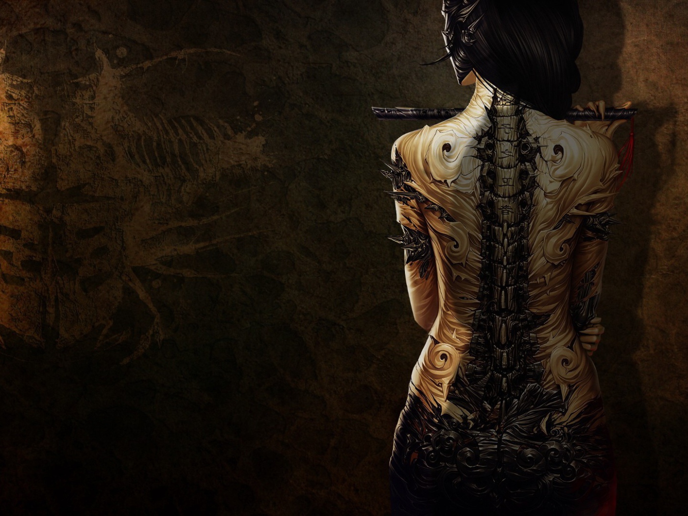 Креативный рисунок девушки