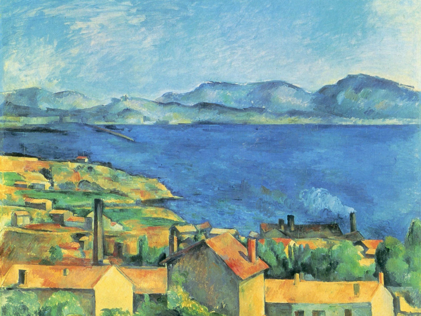 Картина Сезанна - Желтый город