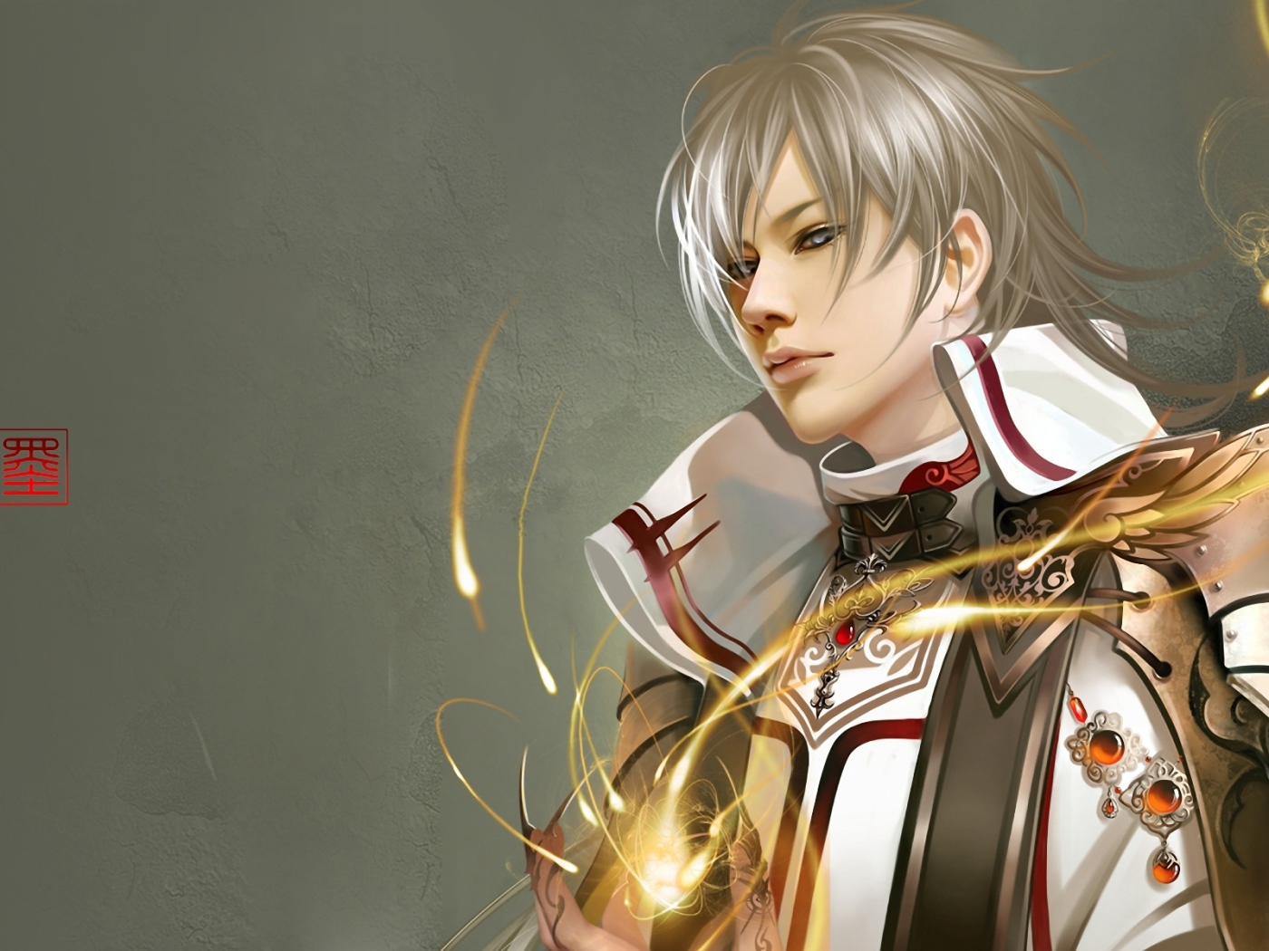 Парень на сером фоне