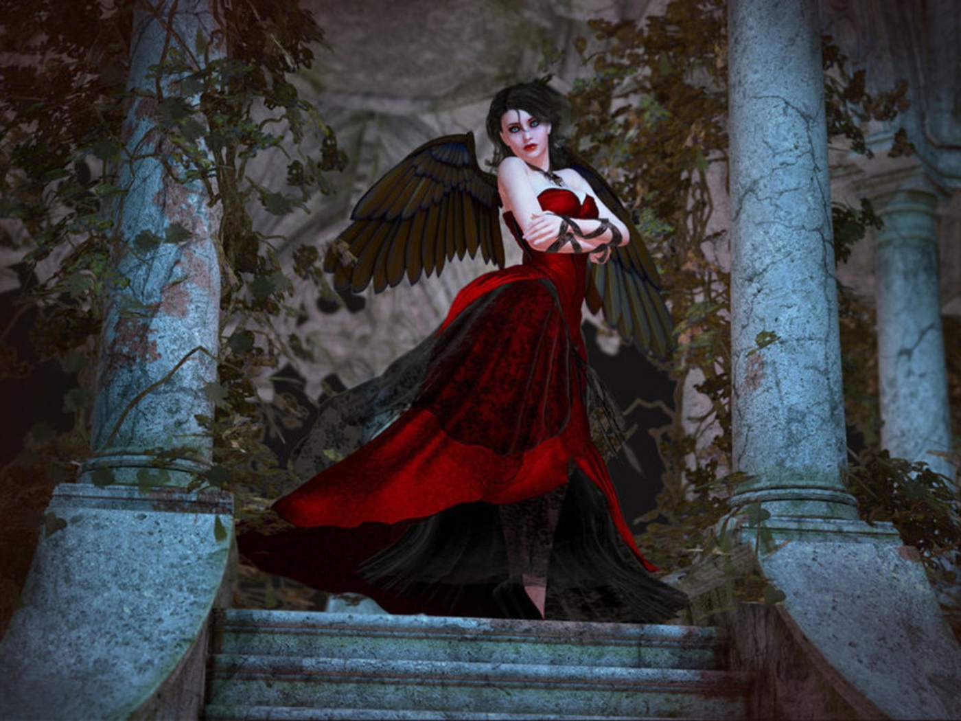 Ангел в красном платье