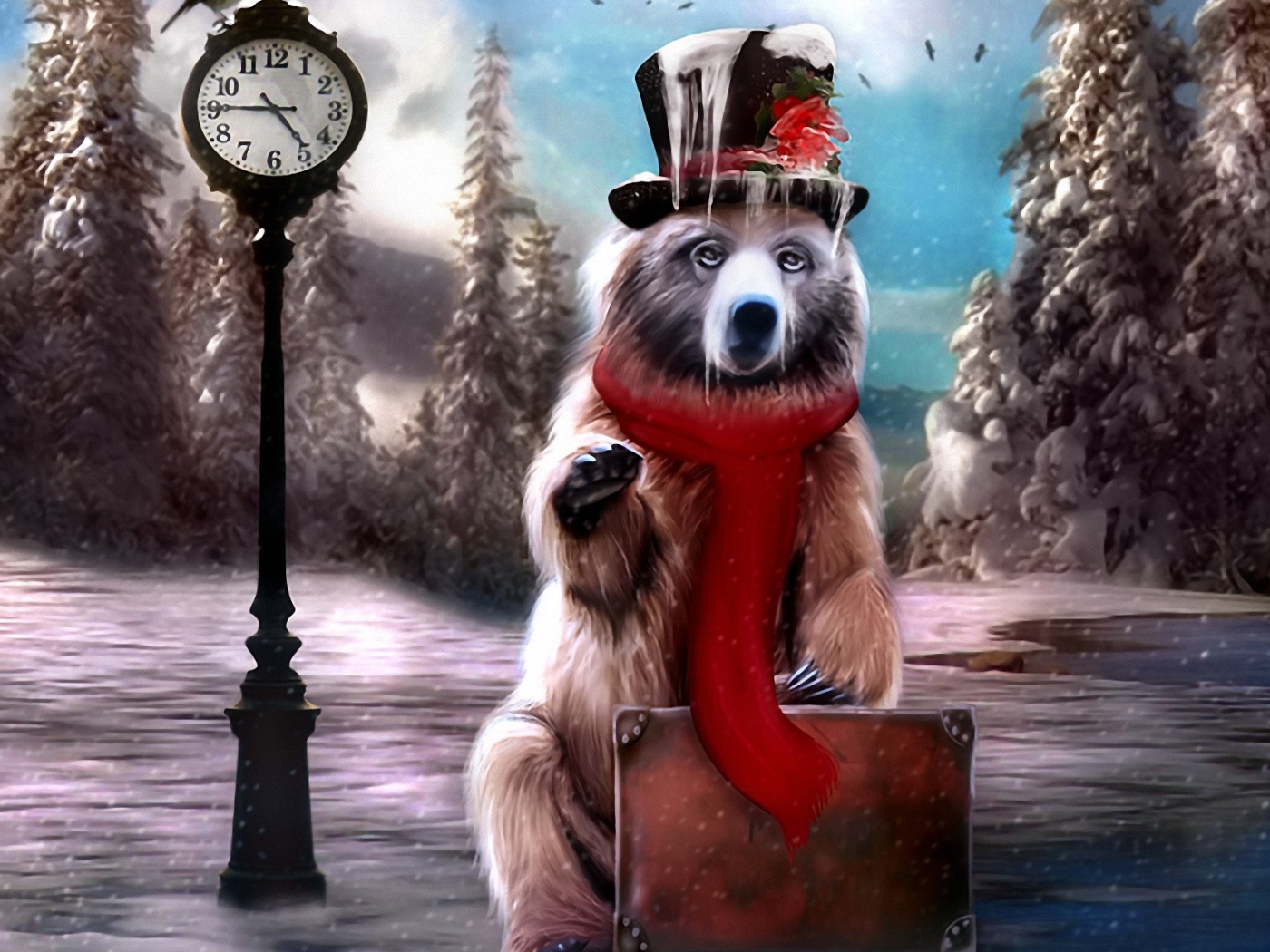 Медведь с чемоданом