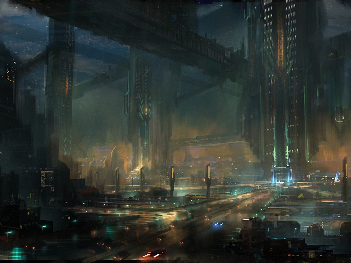 Ночные огни большого города