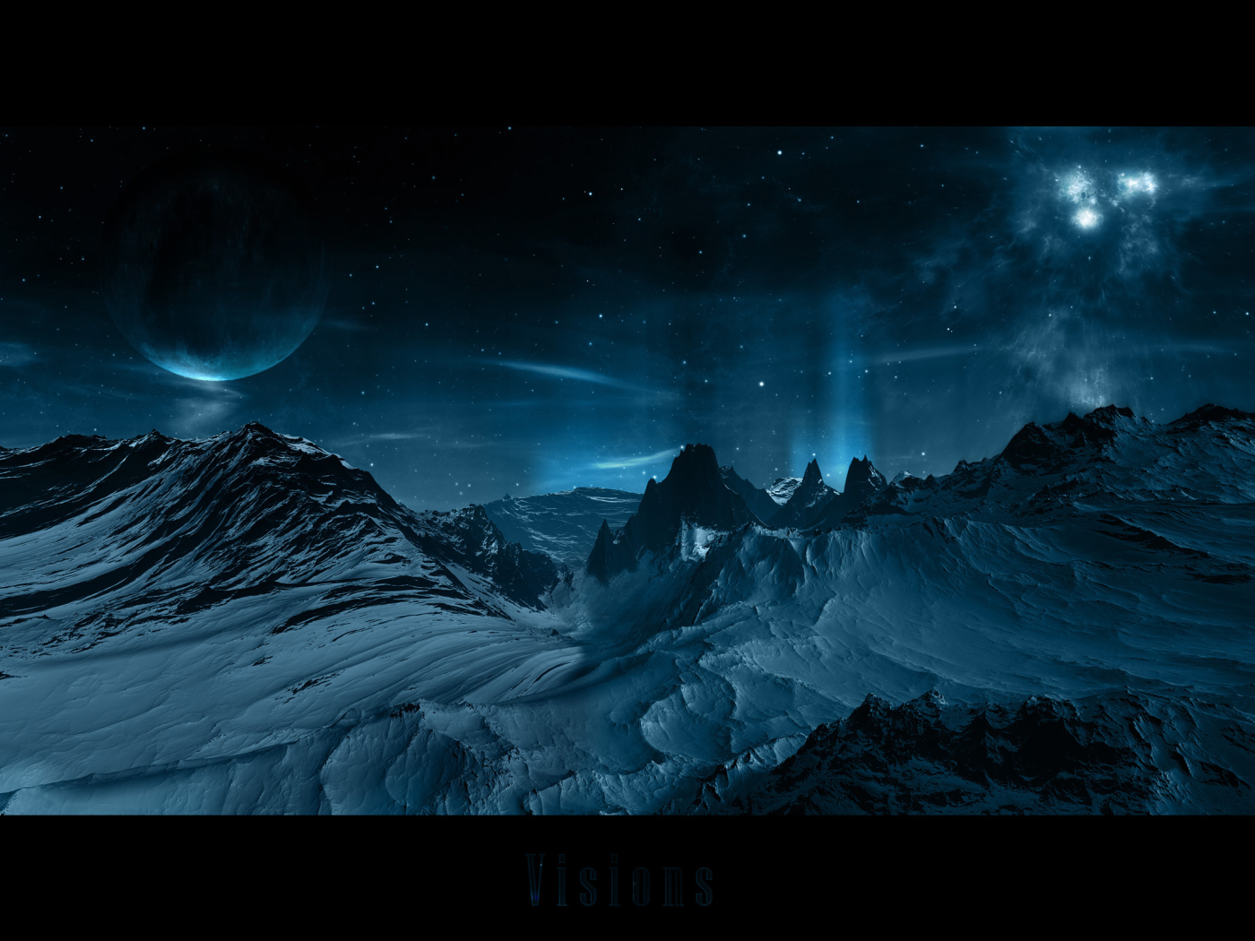 Планета и звездное небо