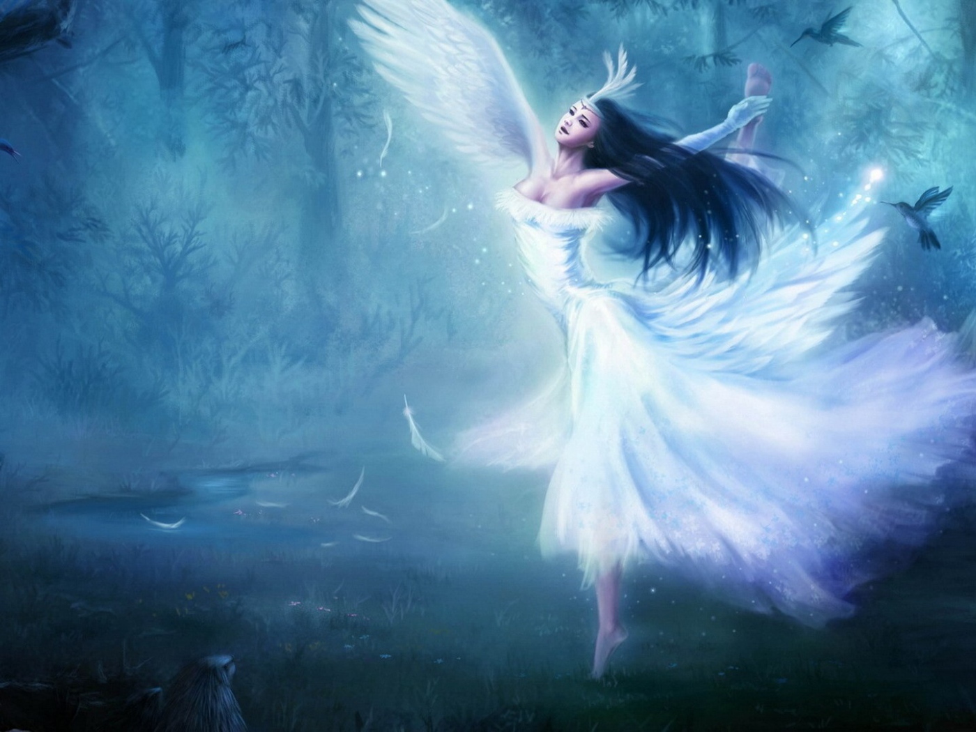 Белый ангел в лесу