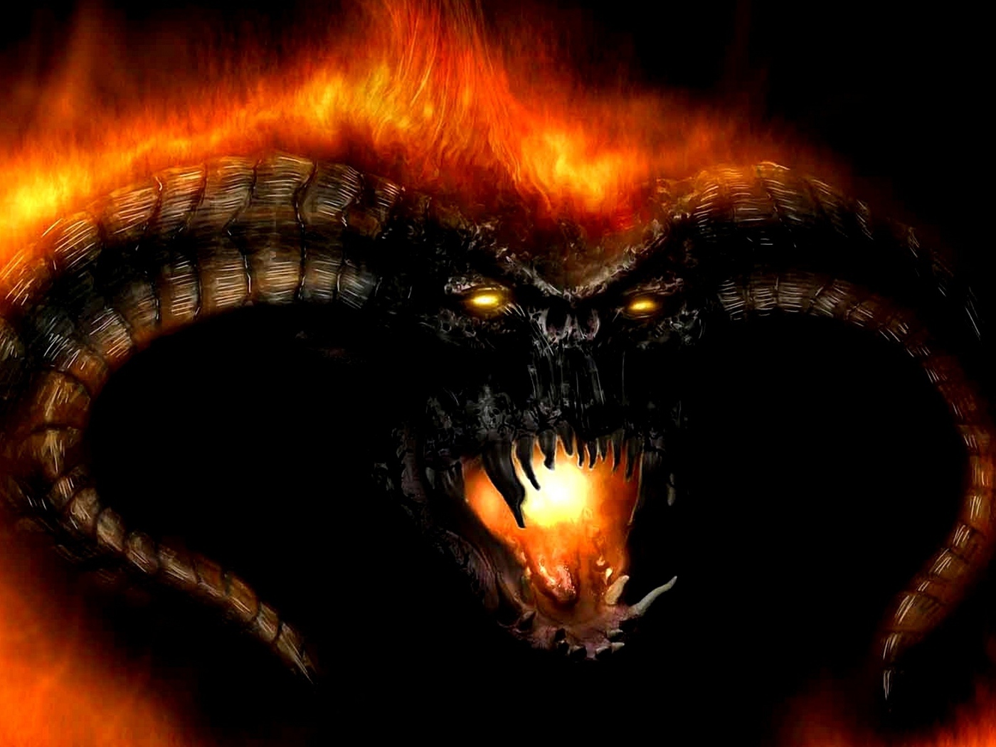 Огненный рогатый зверь