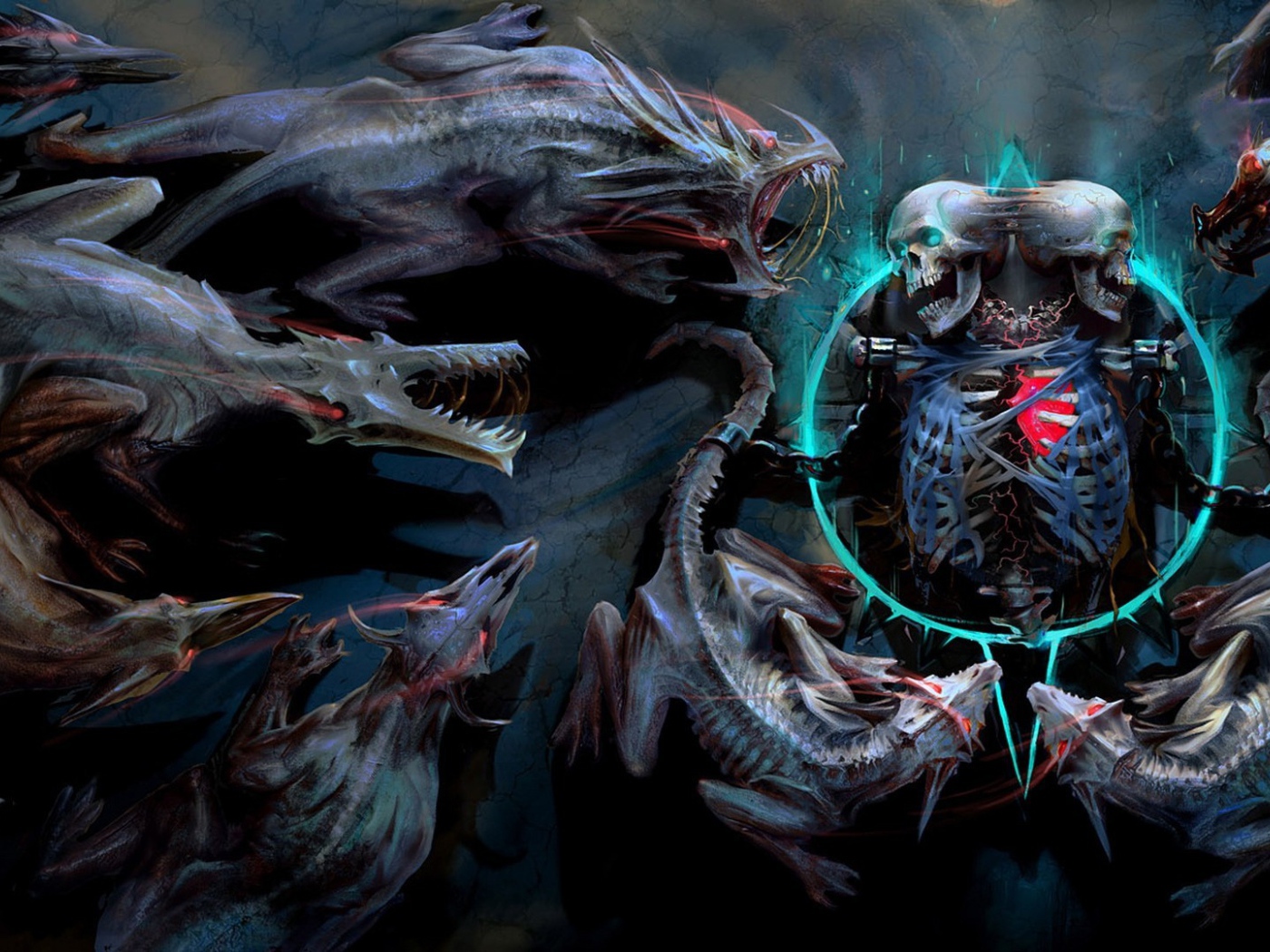 Скелет и монстры